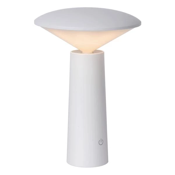 Lucide JIVE - Oplaadbare Tafellamp Buiten - Accu/Batterij - Ø 13,7 cm - LED Dimb. - 1x4W 6500K - IP44 - 3 StepDim - Wit - detail 3